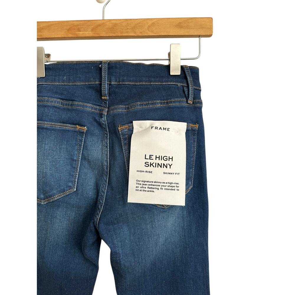 FRAME Le High Skinny Denim Jeans in Kettering High Rise Skinny Stretch Size 24 - Picture 10 of 11